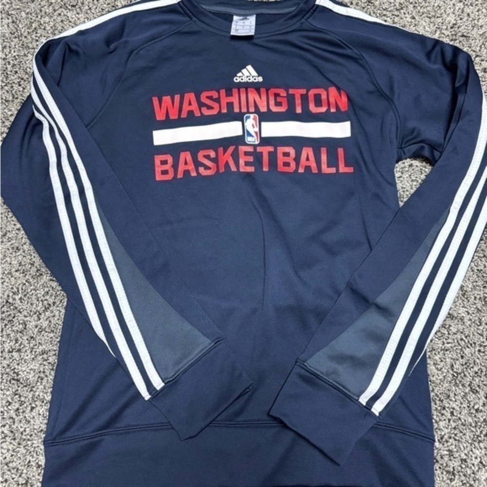 Adidas Navy Blue Crewneck Top Washington Basketball